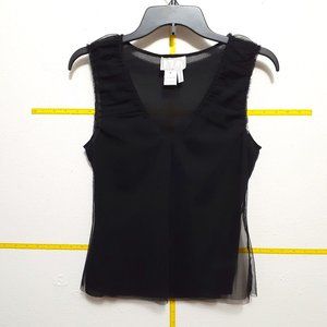 Alberto Makali Mesh Lined Sleeveless Black Tank M